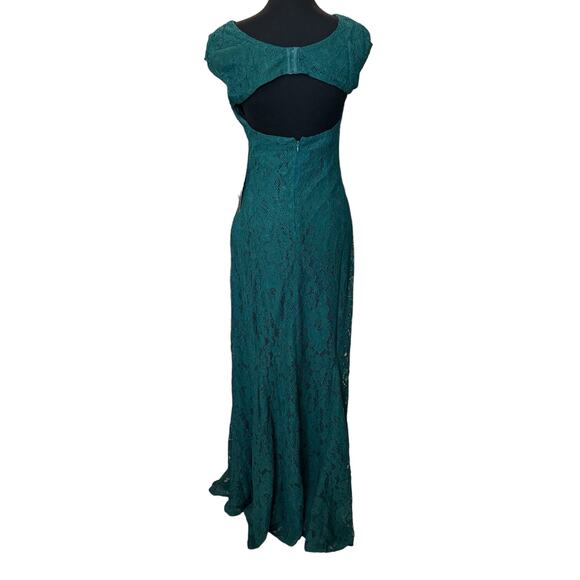 New ~ LULU'S ~ Cascading Dreams Emerald Green Lace Maxi Dress XL  LULU'S - Picture 7 of 9